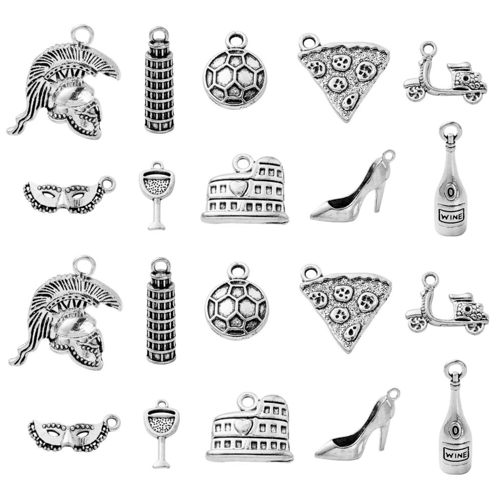 2090 50 Pcs 10 Styles Italy Style Charms Vintage Western Electromobile